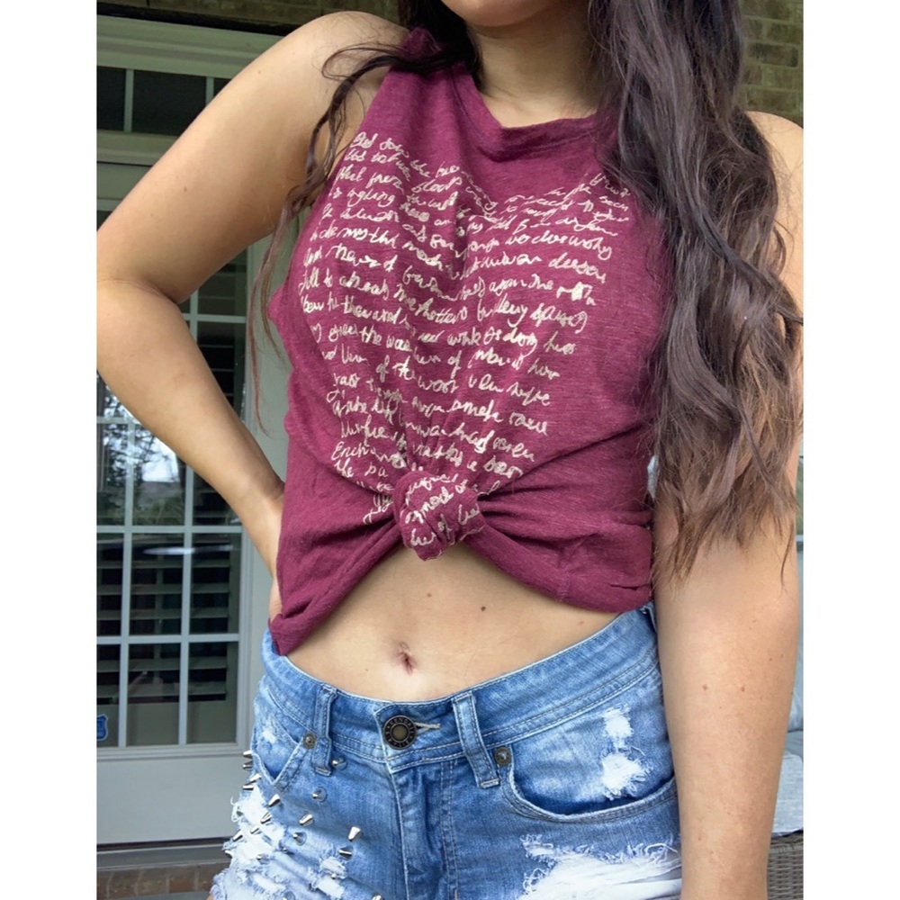 Maroon and Gold Muscle Tank Top